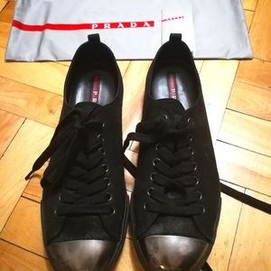 Prada waxed suede metal